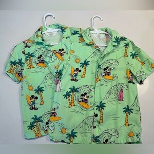H&M Disney Micky Mouse Boys Resort Button Down x2
